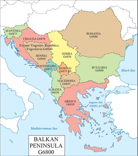 Balkan Peninsula on a Map